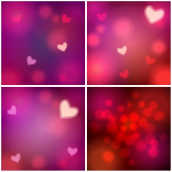 Set van glinsterende Valentijnsdag achtergronden — Stockvector