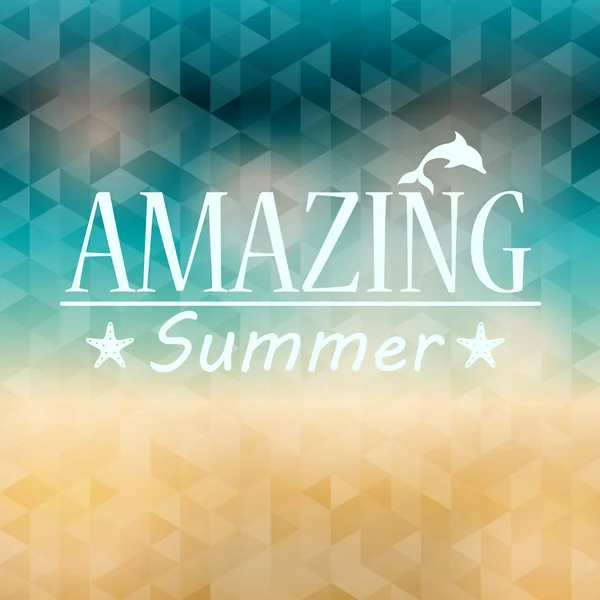 Summer background with triangles and text — Stock Vector