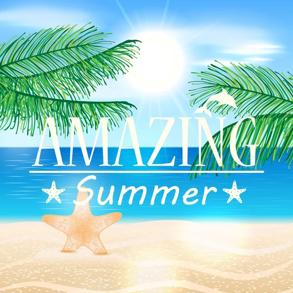 Summer background with text — Stock Vector