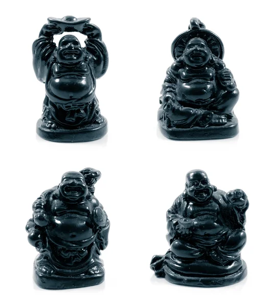 Black Buddha. Chinese God Isolated on white — Stock Photo, Image