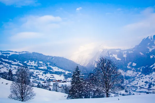 Paisaje invernal. invierno montañas paisaje. Hermoso invierno —  Fotos de Stock