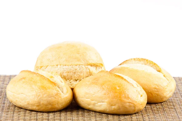 Bread on a white background. delicious buns isolated on white — Stock Photo, Image