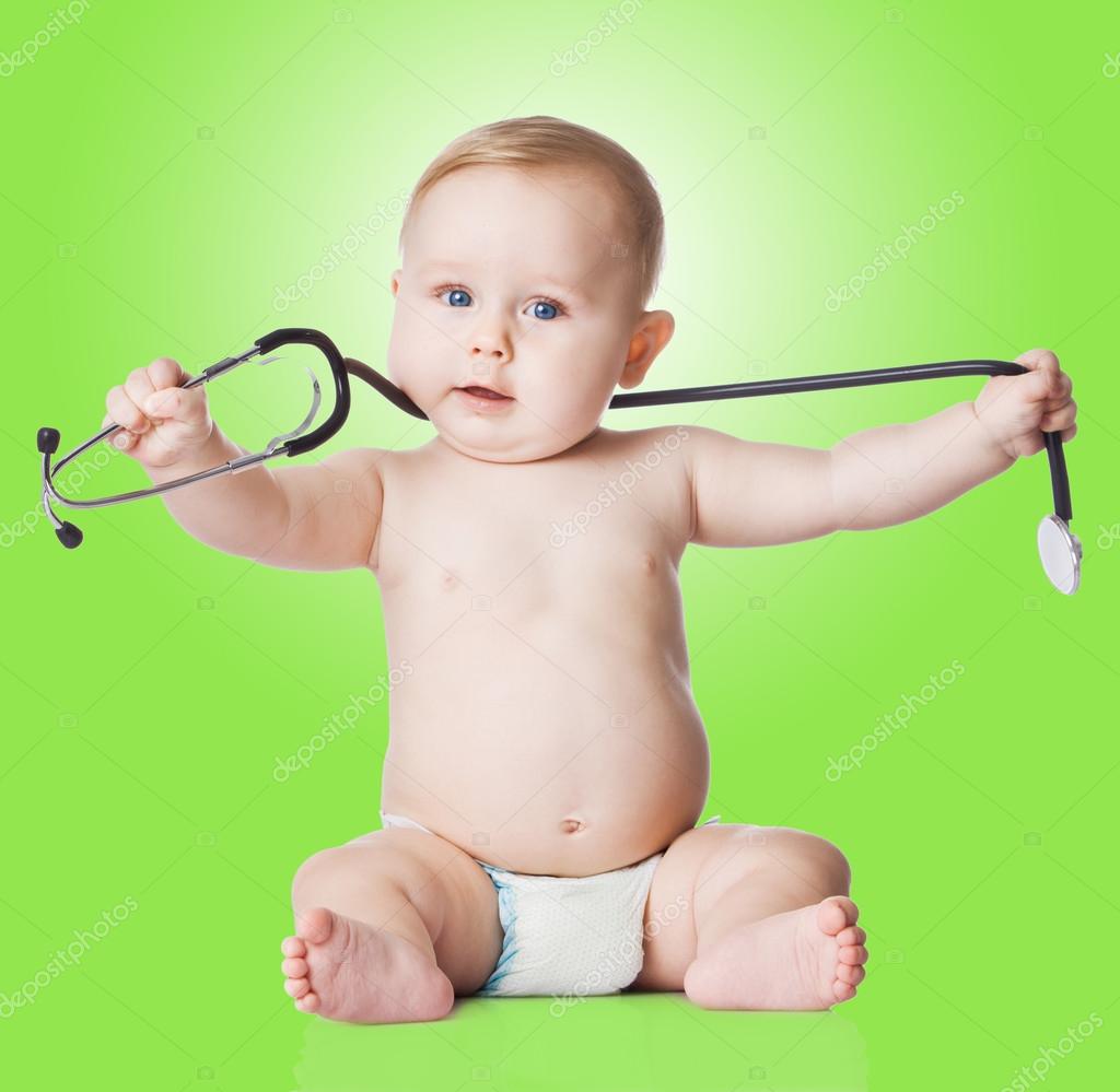 Sweet baby with stethoscope on a white background. Adorable baby Stock Photo by ©ewastudio 24156781 Sweet baby with stethoscope on a white background. Adorable baby Stock Photo by ©ewastudio 24156781