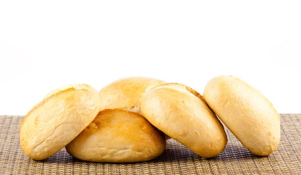 Bread on a white background. delicious buns isolated on white — Stock Photo, Image