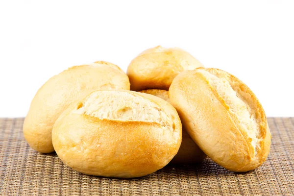 Bread on a white background. delicious buns isolated on white — Stock Photo, Image