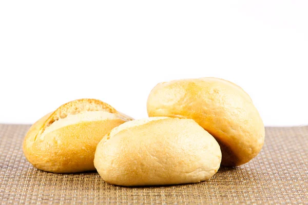 Bread on a white background. delicious buns isolated on white — Stock Photo, Image