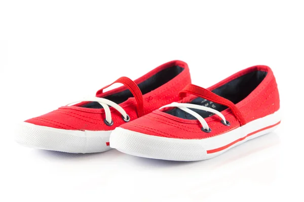 Chaussures rouges sur fond blanc. — Photo