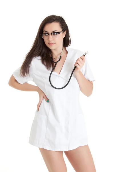 Sexy nurse with stethoscope — Stock Photo, Image