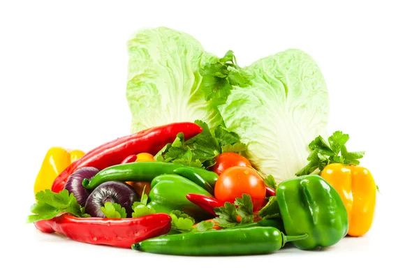 Alimentação Saudável. Produtos hortícolas crus orgânicos sazonais. — Fotografia de Stock