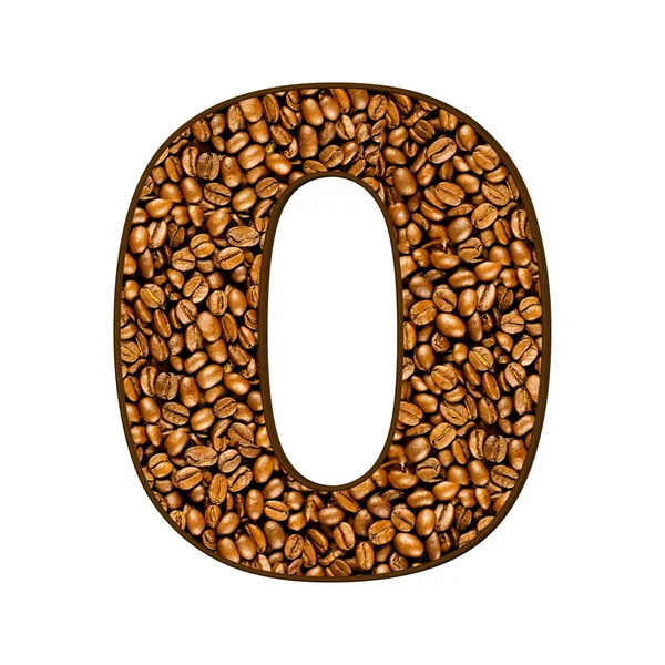 Numero da chicchi di caffè su bianco. 0 0 — Foto Stock