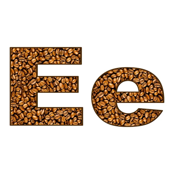 Coffee letter on white. One letter of coffee alphabet — Stock Photo, Image