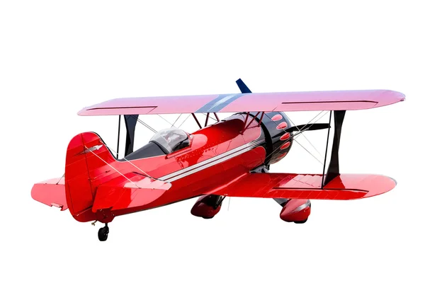 Old plane isolated. red plane. — Stock Photo, Image