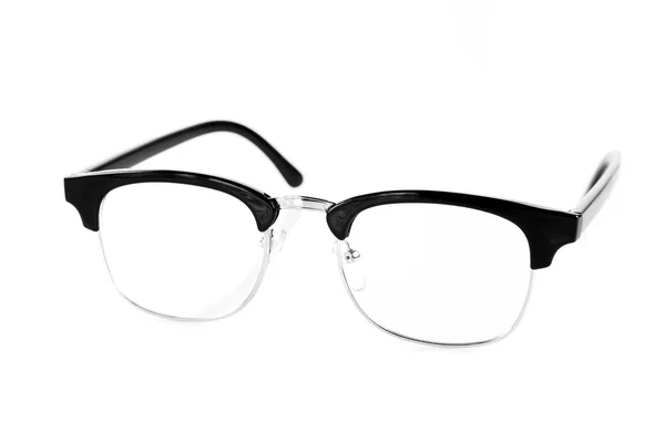 Zwarte bril geïsoleerd op wit. Zwart glazen op een witte b — Stockfoto