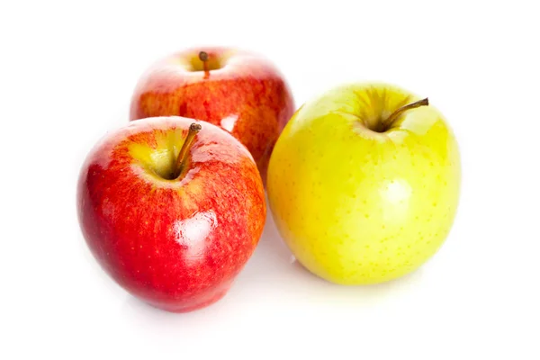 Fresh colorful apples isolated on white background — Stock Photo, Image