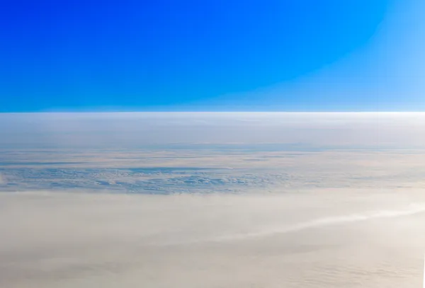 Blue sky and white cloud. blue sky high view from airplane — Stock Photo, Image