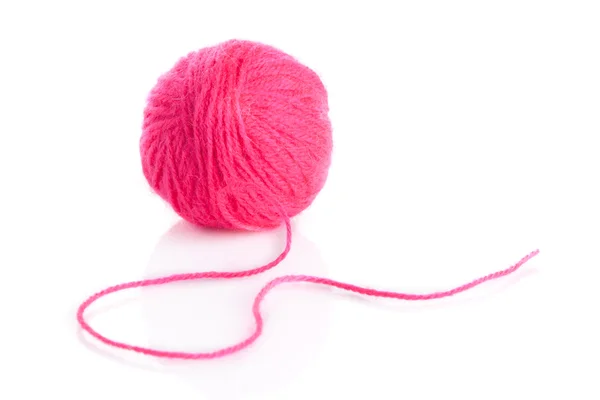 Pink Yarn Ball on white background — Stock Photo, Image