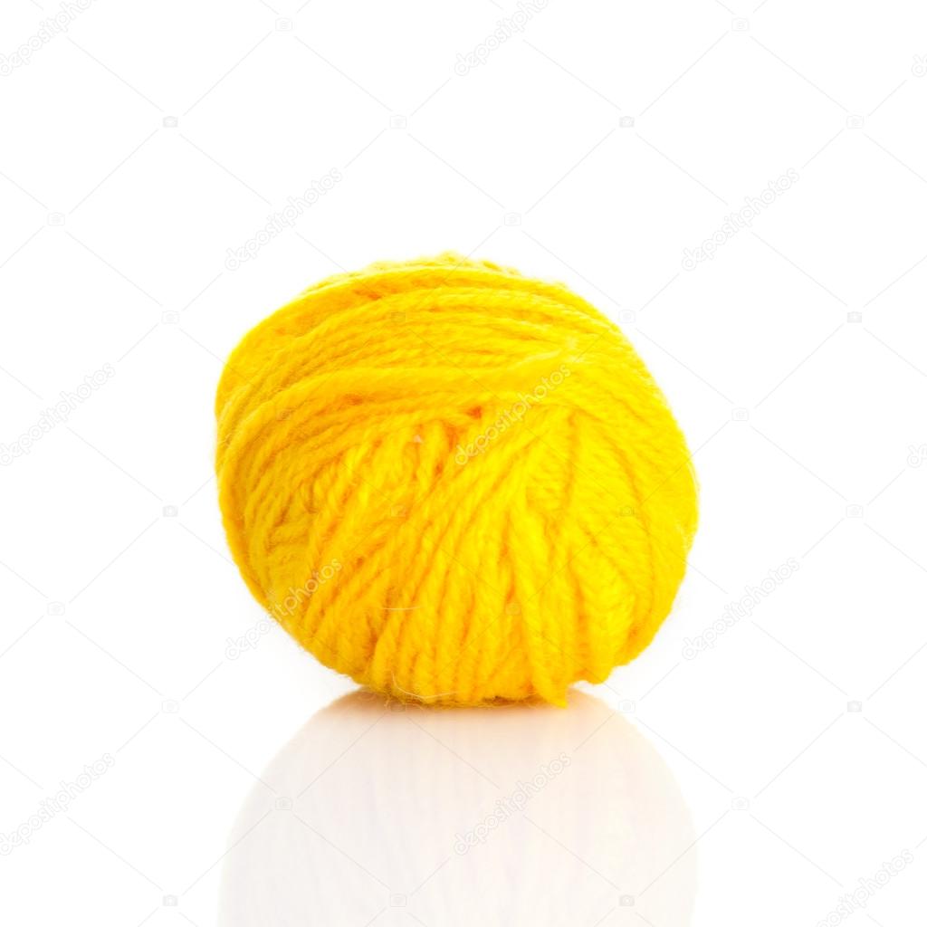 Yellow yarn ball, Stock image