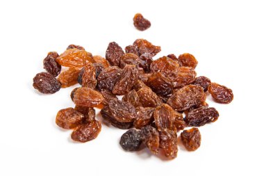 brown raisins on a white background clipart