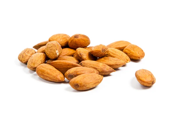 Almond diisolasi di latar belakang putih — Stok Foto