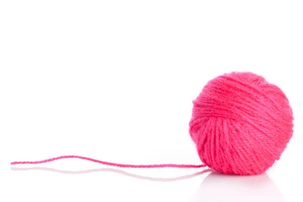 Pink Yarn Ball on white background — Stock Photo, Image