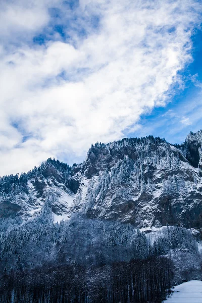 Bellissimo paesaggio invernale in montagna. Zona montana in t — Foto Stock