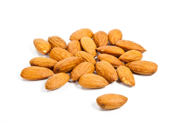 Almond diisolasi di latar belakang putih — Stok Foto