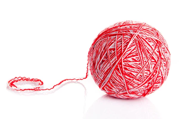 Ball of yarn on white background — Stock Photo, Image