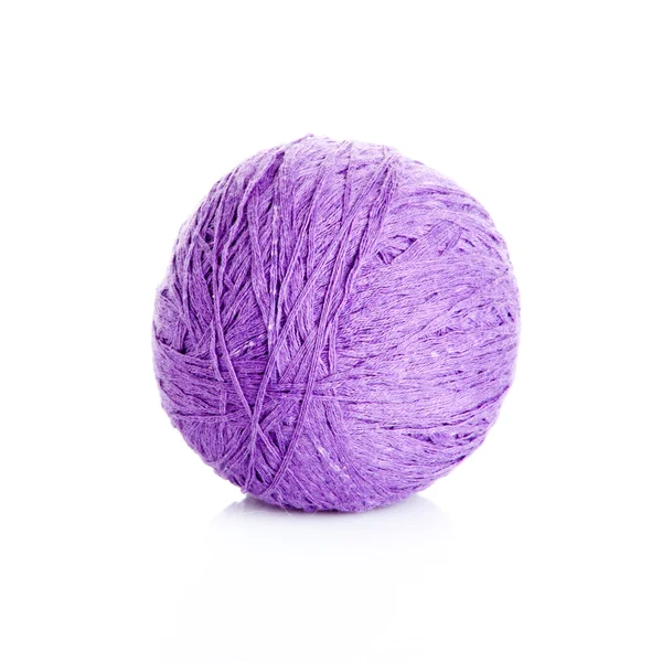 Wool yarn ball isolated on white — Stock Photo, Image