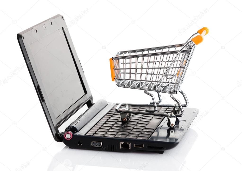 Shopping cart with notebook