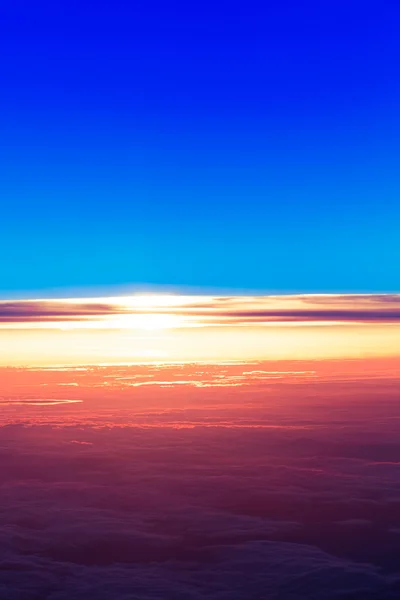 Zachód słońca z wysokości 10 000 km. — Zdjęcie stockowe