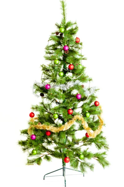 Árvore de Natal isolada em branco — Fotografia de Stock