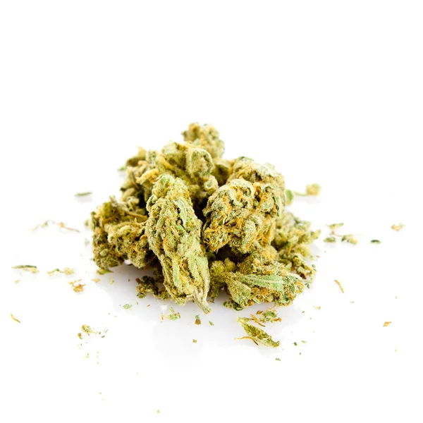 Marihuana isoliert auf weißem Hintergrund. — Stockfoto