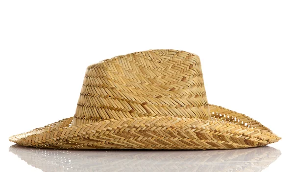 Sombrero aislado sobre fondo blanco. sombrero de paja —  Fotos de Stock