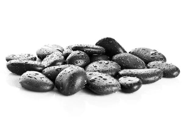 Black massage stones isolated — Stock Photo, Image