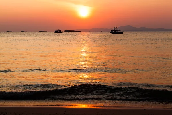 Sunset boat in Thailand — Stock Photo, Image