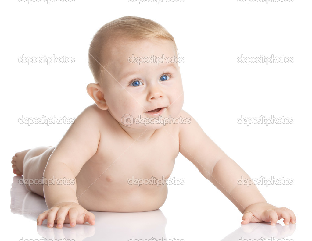 baby boy isolated on white background