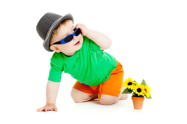 Menino isolado . — Fotografia de Stock