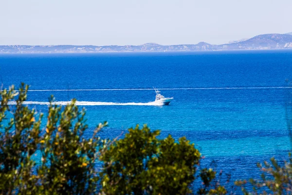 Yachts en bleu. Mallorca, Espagne. Vue du dessus — Photo