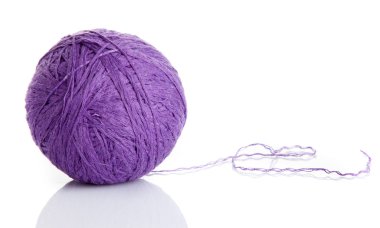 yün iplik topu üzerinde beyaz izole. yumağı örme için 