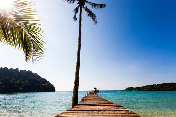 tropik bir adaya giden İskelesi