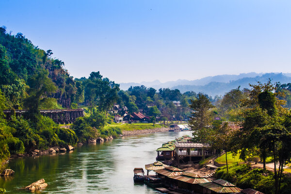 Landscape at the River Kwai, Kanchanaburi, Thailand. 