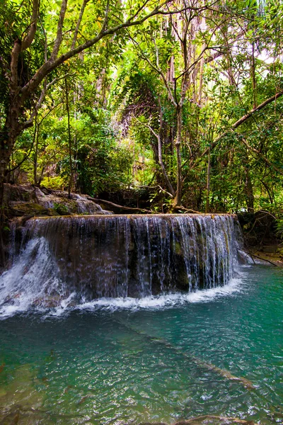 Waterval van Erawan, Kanchanaburi, Thailand — Stockfoto