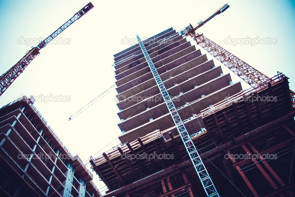 Crane and building construction