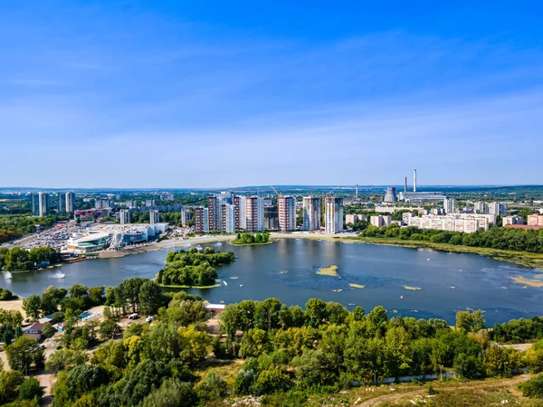 Russia Ulyanovsk Ağustos 2021 Rusya Nın Ulyanovsk Merkezinin Havadan Görünüşü — Stok fotoğraf