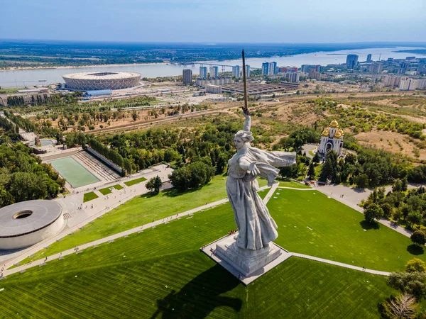 Russia Volgograd August 2021 Sculpture Motherland Calls Compositional Center Monument — Stock Photo, Image