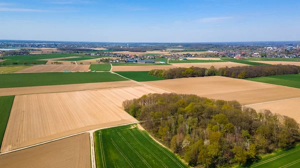 Letecký Pohled Zemědělská Pole Pole Shora — Stock fotografie