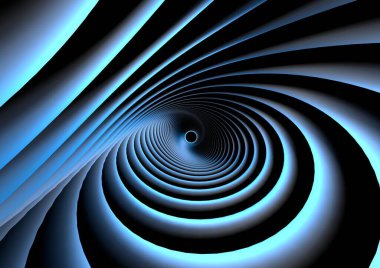 Soyut ışık arkaplanı, daire halkasıyla titreşen mavi ses dalgaları