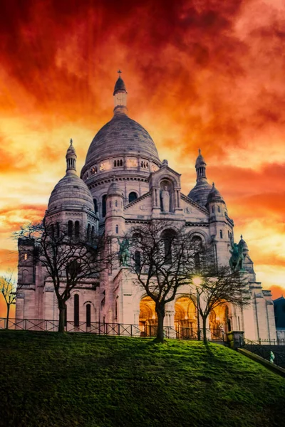 Sacre Coeur Bazilika Montmartre Hegy Párizs Franciaország — Stock Fotó