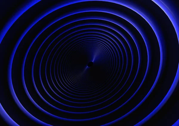 Tunnel Astratto Rotondo Neon Blu — Foto Stock