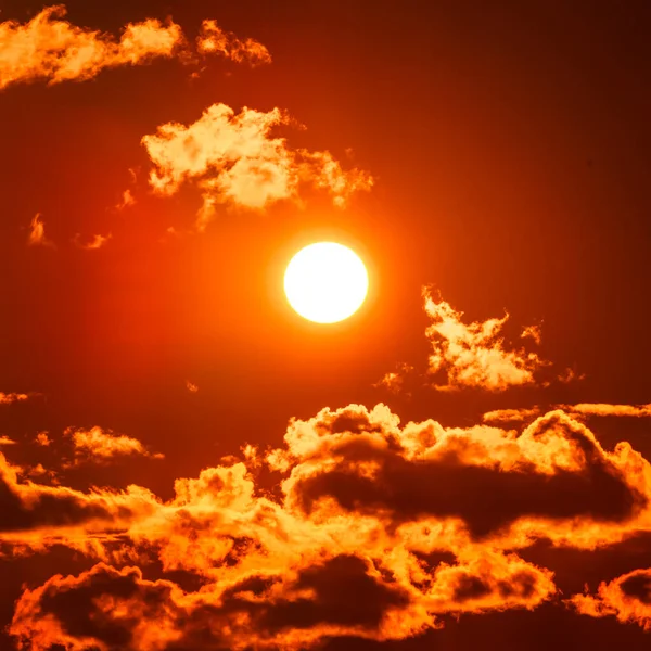 热浪灼热的太阳 气候变化 全球变暖 — 图库照片